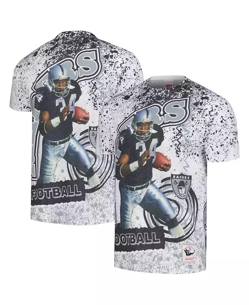 Mitchell & Ness Men's Bo Jackson White Las Vegas Raiders Retired Player Name and Number Burst T-shirt 1