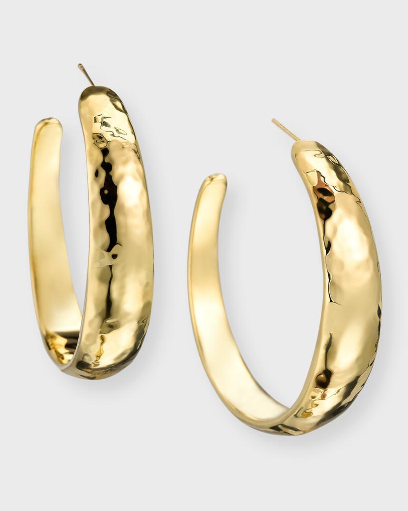 Ippolita 18K Classico Hammered #4 Hoop Earrings