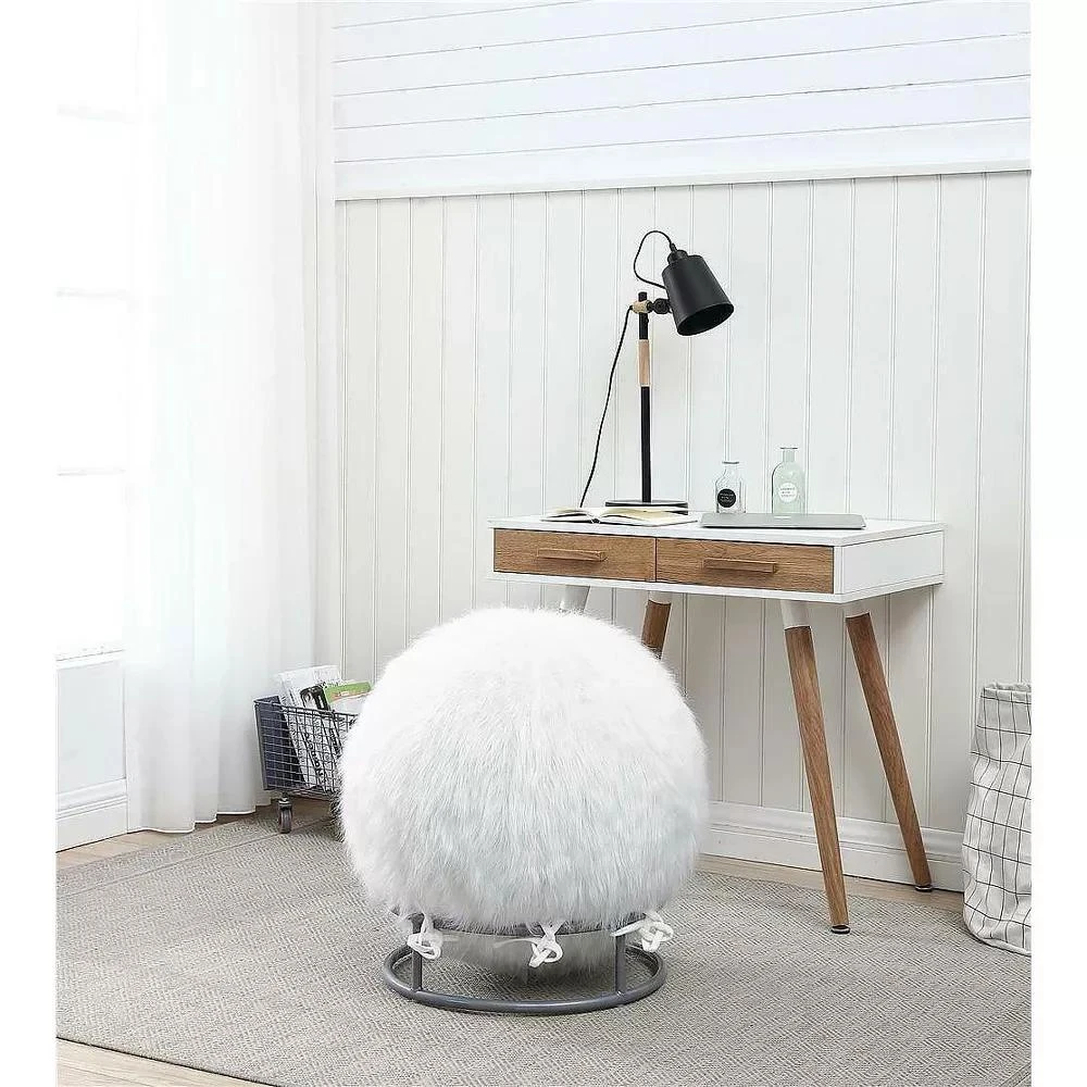 J&V Textiles 65 Inch Posture Fuzzy Exercise Yoga Ball Chair Set - 5 colors! 7