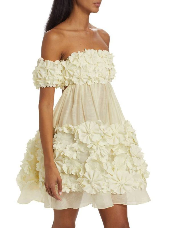 Zimmermann Harmony Floral Appliqué Off-the-Shoulder Minidress 3