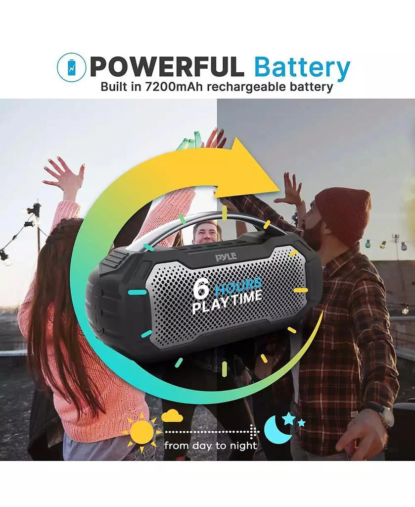 Pyle Portable Wireless Bluetooth Streaming Speaker With TWS Function 
Microphone 4