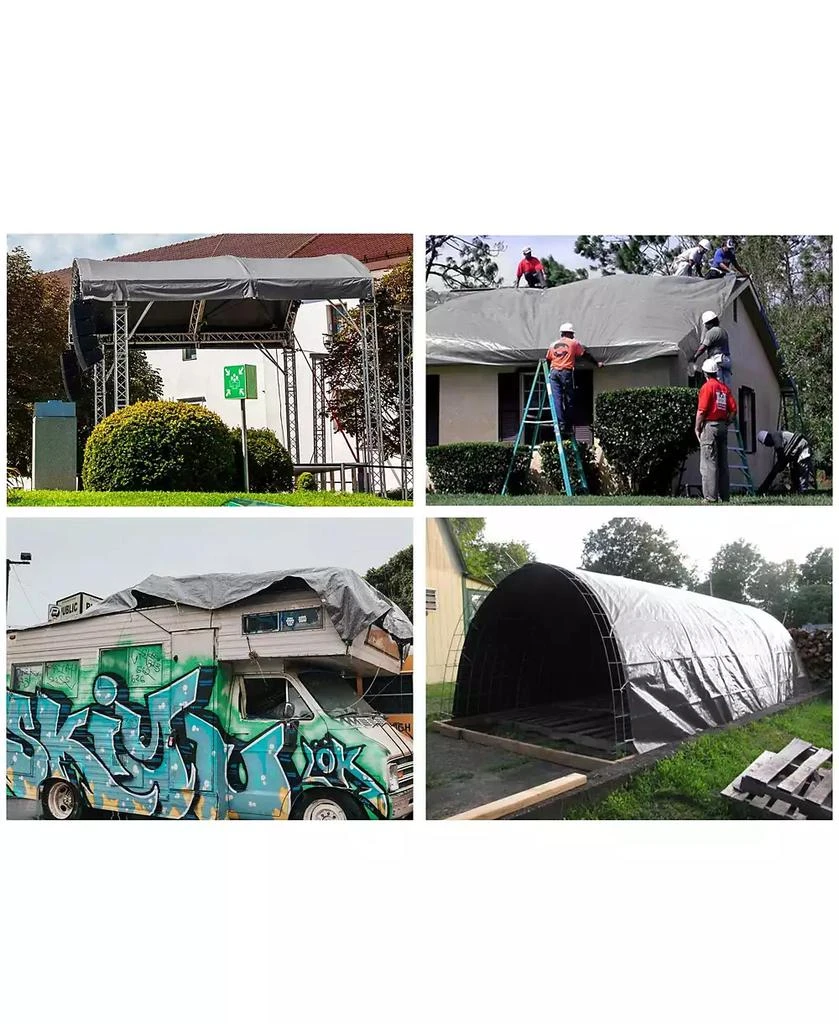Yescom 10x12ft Heavy Duty Reinforced Poly Tarp 10-mil All Purpose Canopy Tent Cover Waterproof Tarpaulin 8