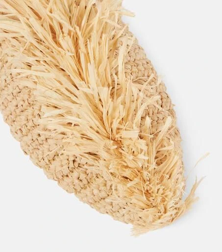 Jil Sander Fringed raffia mules 5