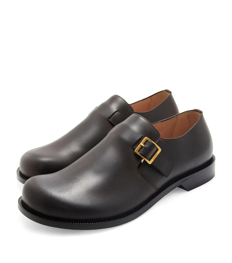 Loewe Black Leather Monk Strap Dress Shoes EU 44 US 11 Loewe Campo Leather Monk Shoes In Black - 41% Off | Editorialist main image 2