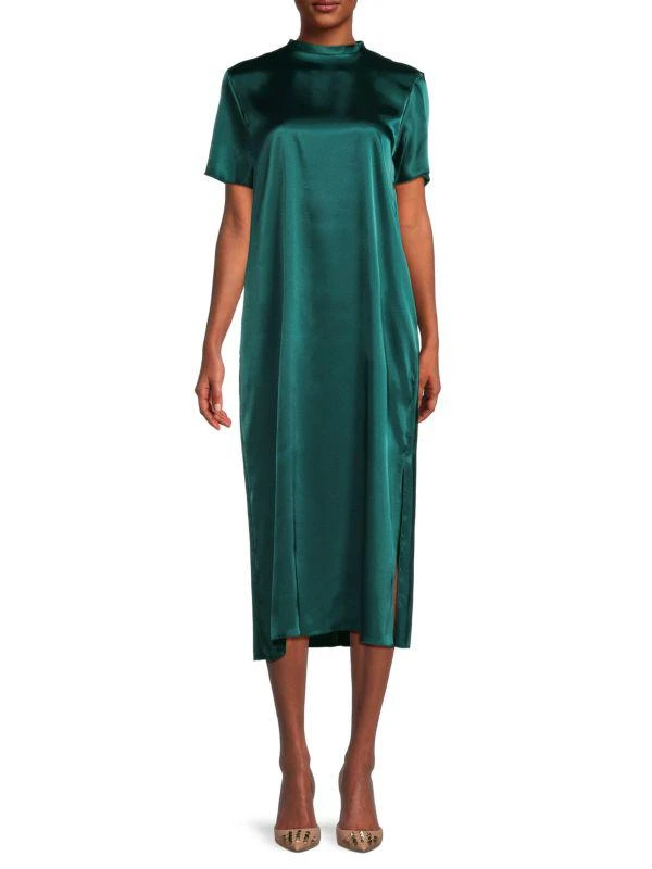 TASH + SOPHIE Satin Midi Shift Dress 1