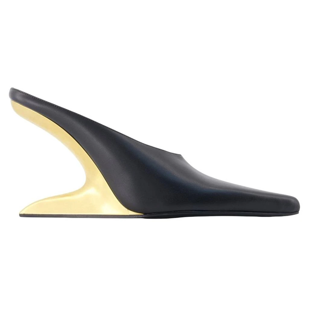 Alexander Wang Boomerang 105mm Wedge Slides -  - Leather - Black 1