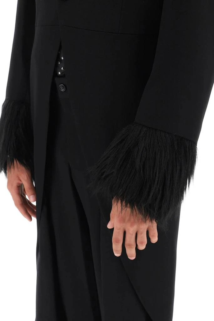 Comme des Garcons tailcoat with eco-fur inserts 4