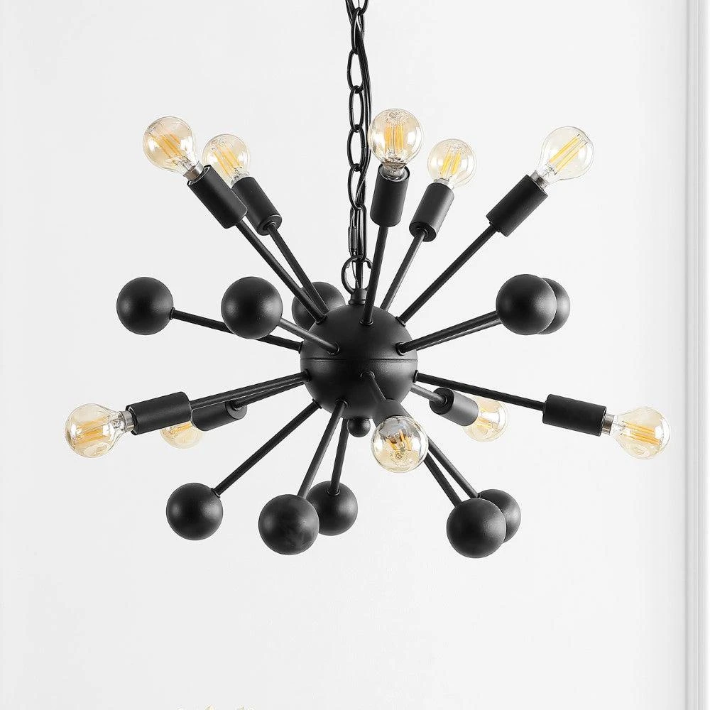 JONATHAN Y Orbit 19.5" 10-Light Adjustable Iron Modern Industrial Sputnik LED Chandelier 3