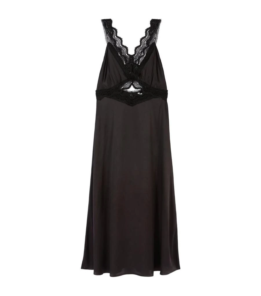 The Kooples Silk Lace-Trimmed Slip Dress 1