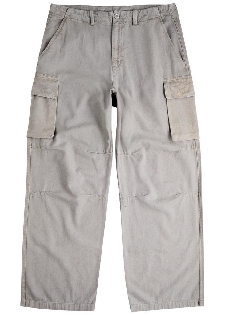Shop WORK SHOP Emporio Armani Beige Carico Trousers on Sale