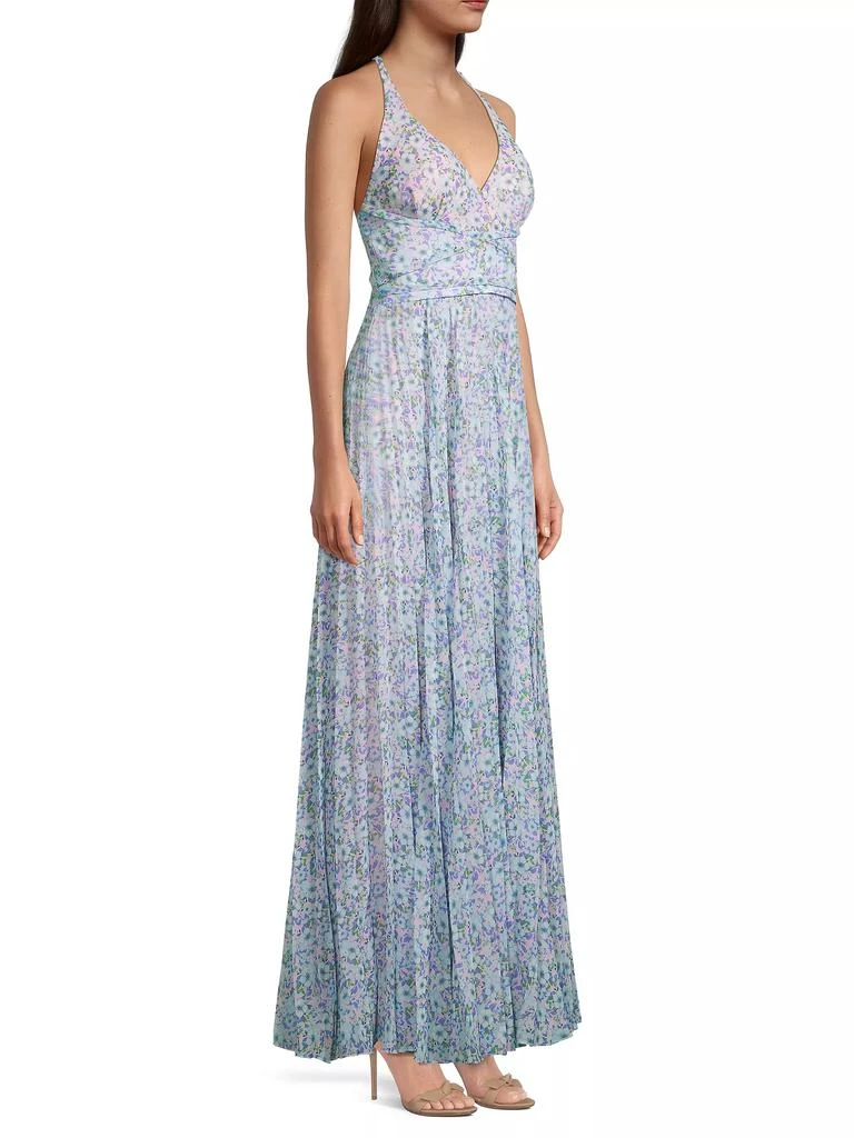 Laundry by Shelli Segal Floral Pleated Chiffon Maxi Dress 4