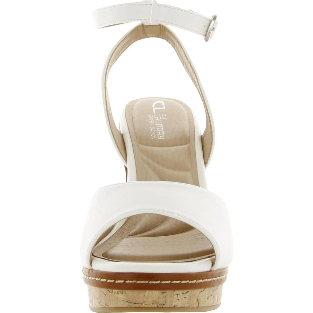 CL By Laundry Beaming Womens Leather Open Toe Wedge Sandals 5