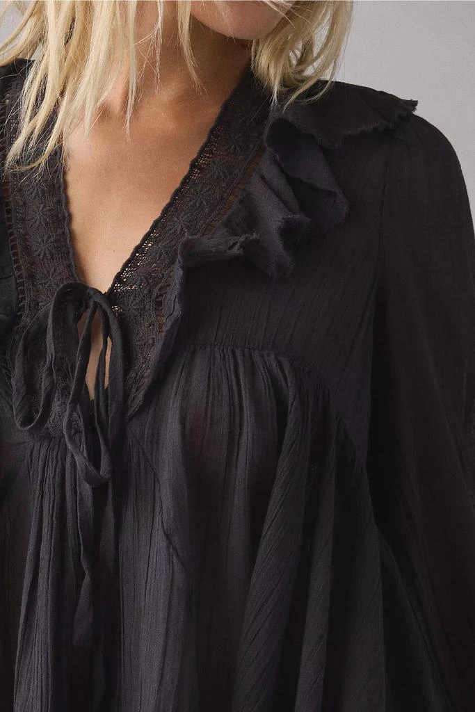 Kimchi Blue Kimchi Blue Mona Lace Trim Ruffle Babydoll Tunic Blouse 4