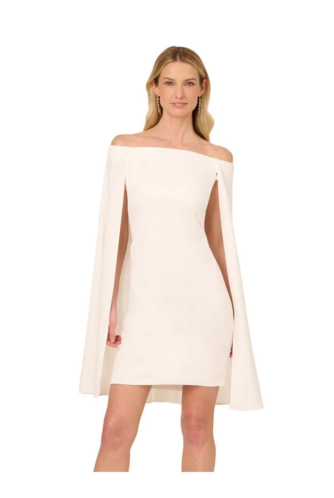 Adrianna Papell Off shoulder cape dress 5