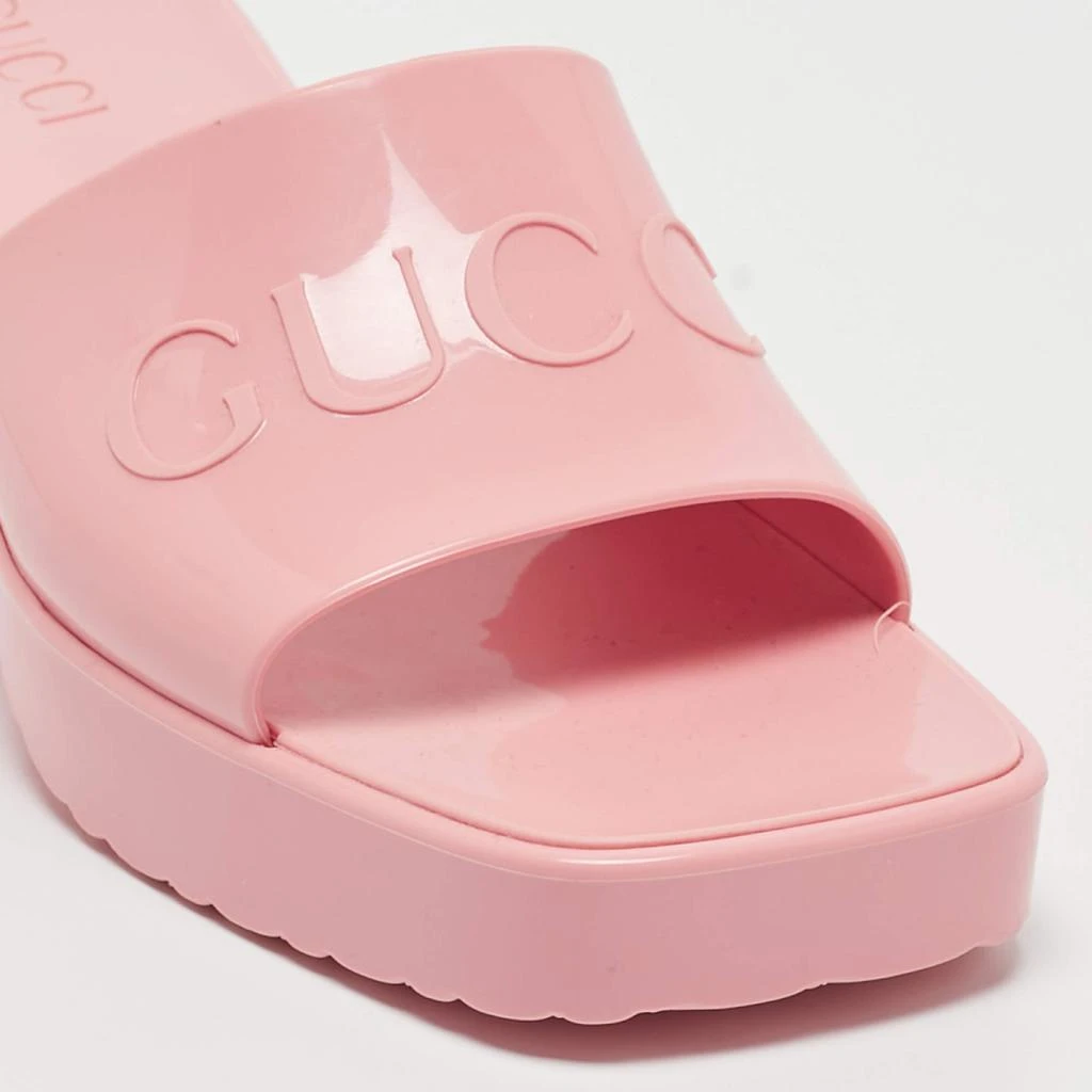 Gucci Gucci Pink Rubber Logo Mules Size 36 7