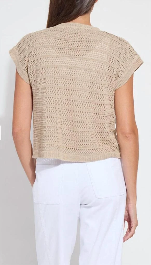 Lyssé Brisa Linen Mesh Sleeveless Cardigan 2