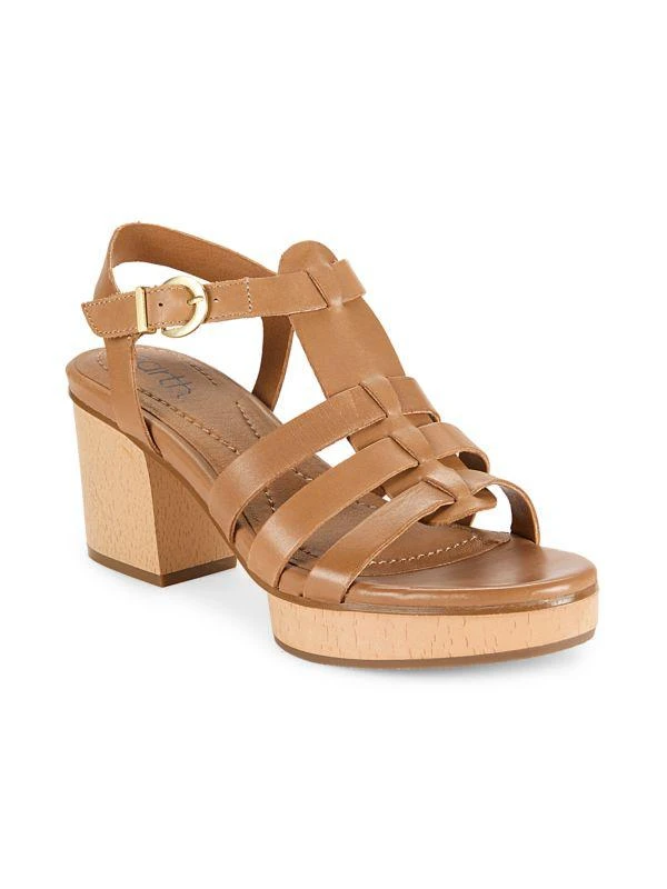 Earth Etadona Block Heel Leather Sandals 3