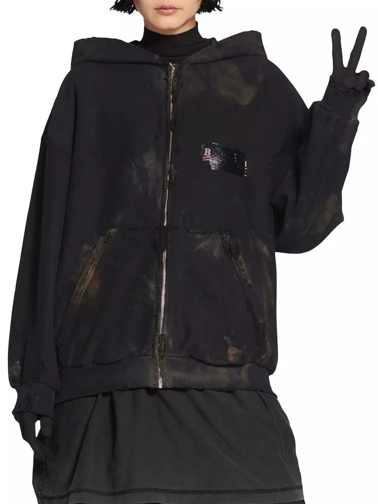 Balenciaga Gaffer Zip-Up Hoodie Small Fit - Hoodies - Free
