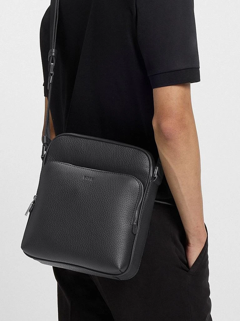 Hugo Boss Reporter Bag in Grained Italian Leather with Embossed Logo 3