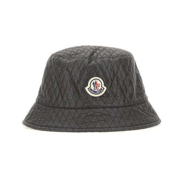 ハット MONCLER Cotton bucket hat Black Water-Repellent Bucket Hat - Hats & Beanies for Men