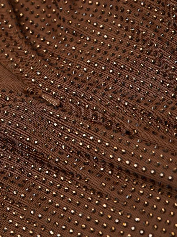 LaQuan Smith Long Sleeve Crystal-Embellished Bodysuit 4