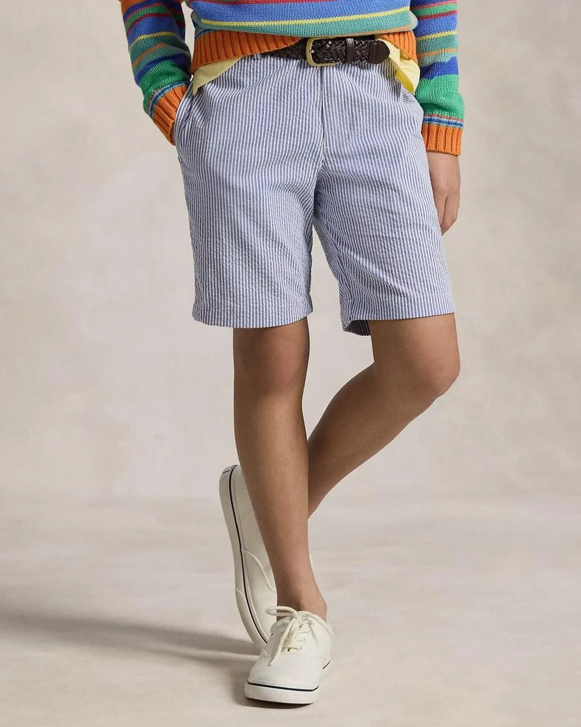 Ralph Lauren Boys Seersucker Preppy Shorts in Blue 2