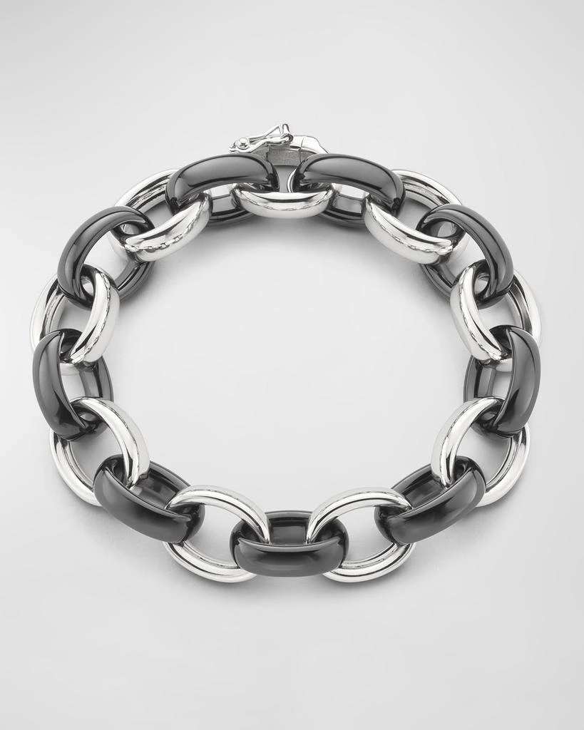 Monica Rich Kosann Sterling Silver Marilyn XL Ultra Bracelet with Alternating Ceramic Links, 8"L 1