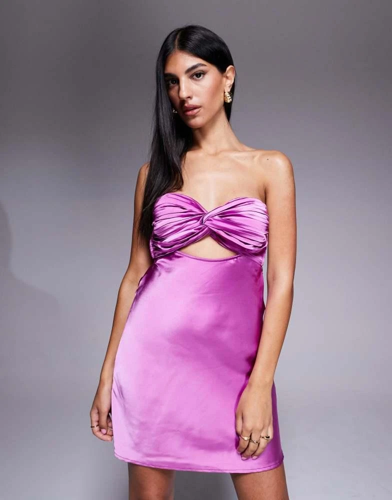 open lace back dress Ruched Backless Maxi Dress in Violet - XL main image 0