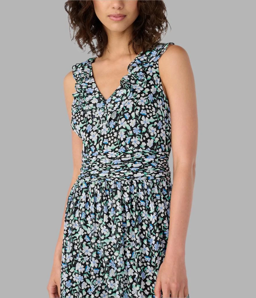 Karl Lagerfeld Paris RUFFLE V-NECK CHIFFON MAXI DRESS 3