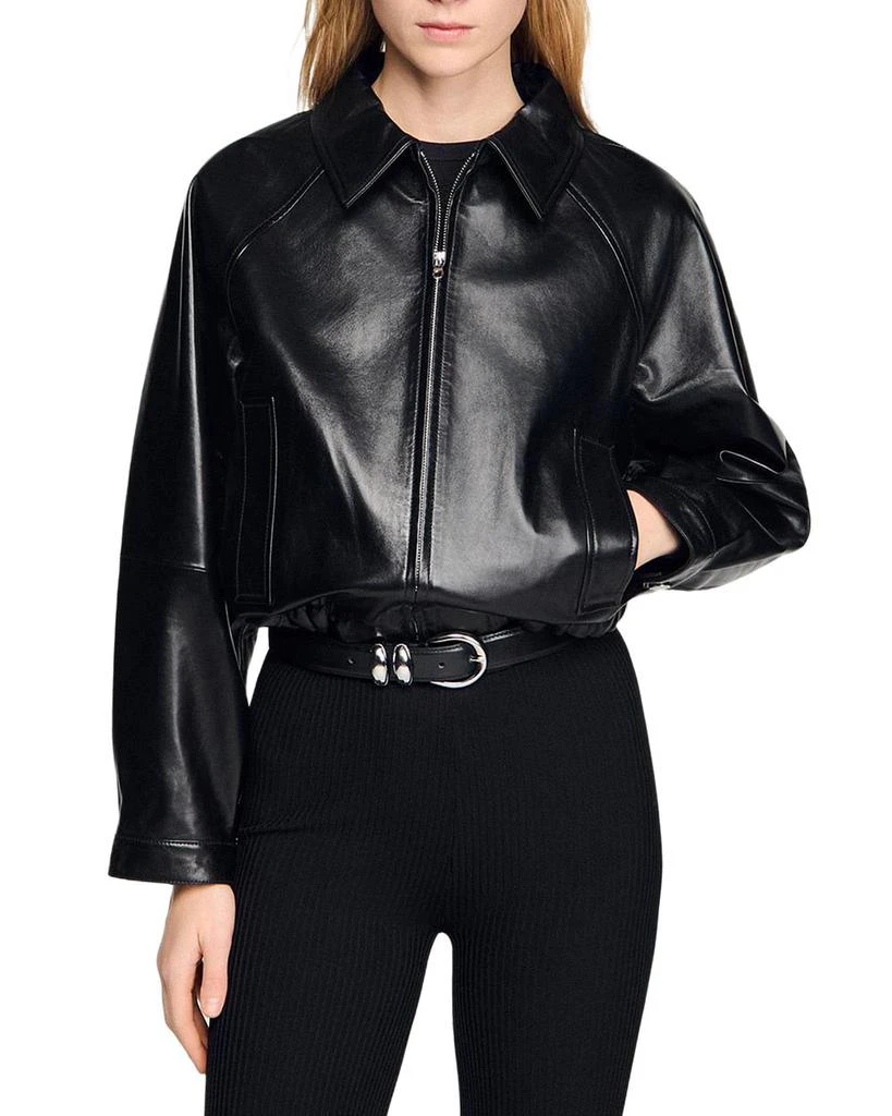 Sandro Lambskin Leather Jacket 1