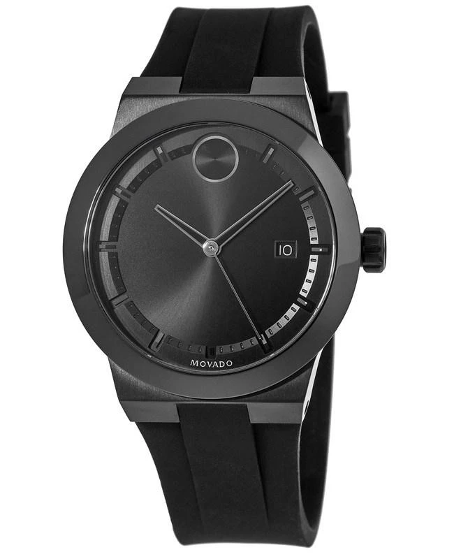 Movado Movado Bold Black Dial Black Silicone Strap Men's Watch 3600621 1