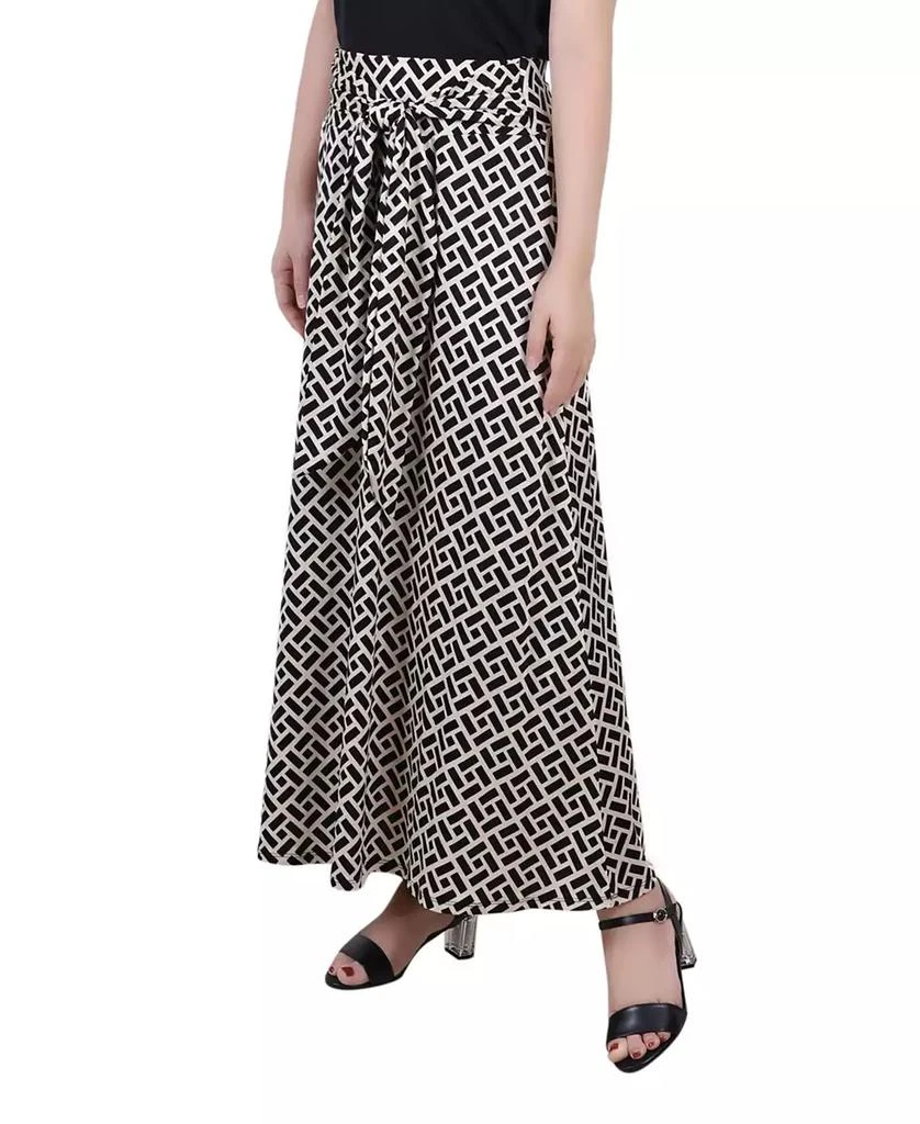 NY Collection Petite Printed Maxi Skirt with Sash Waist Tie 3