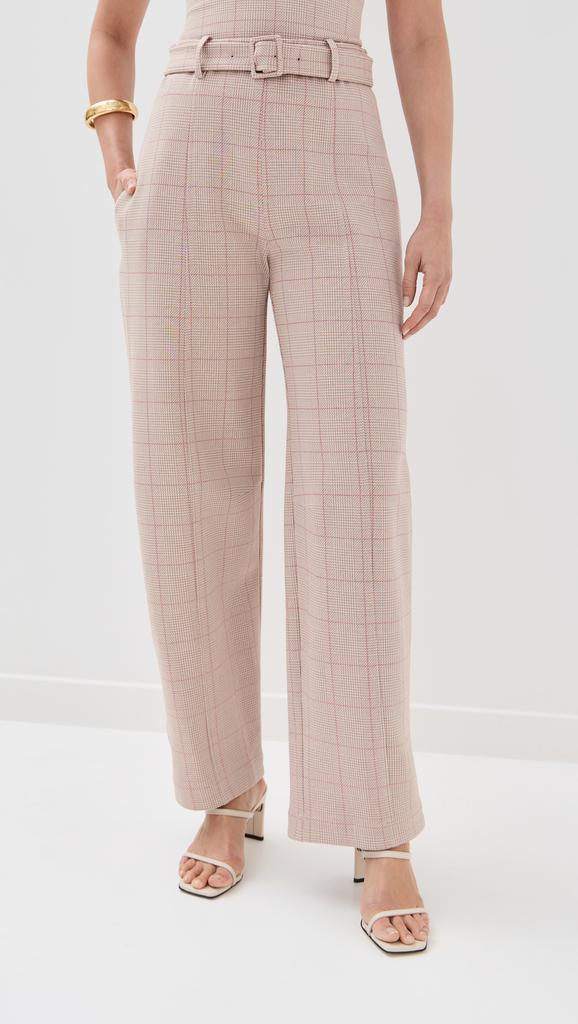 ROSETTA GETTY Belted Straight Taper Tab Pants
