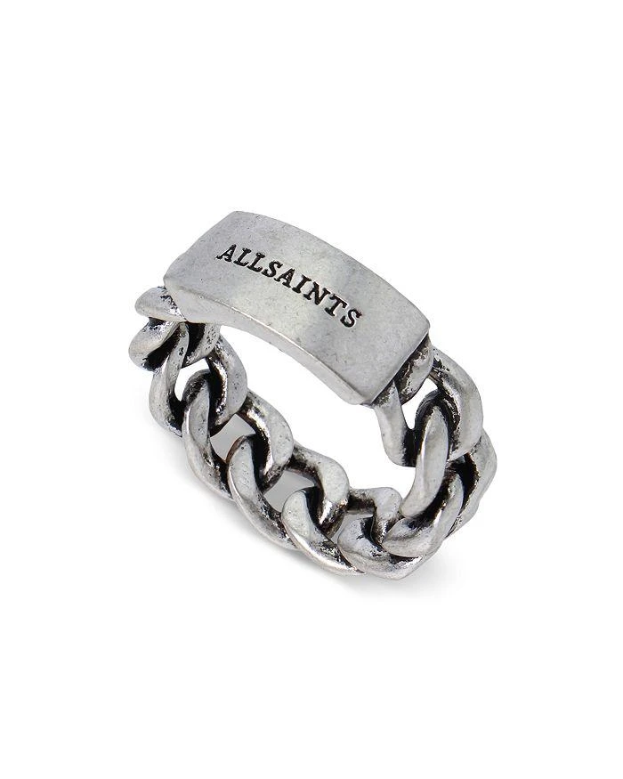 ALL SAINTS Curb Chain Band Ring in Sterling Silver 1