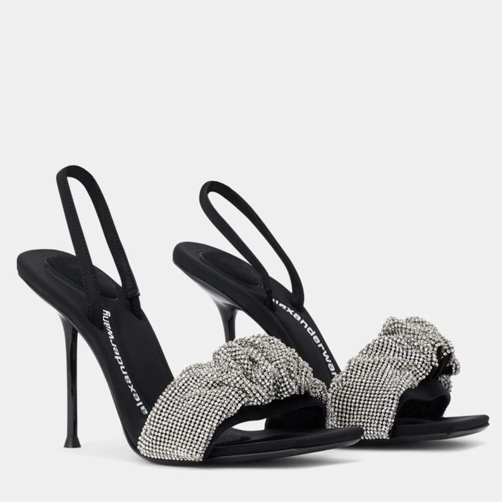 Alexander Wang Alexander Wang black Leather Julie Crystal Scrunchie Sandals EU 41 2
