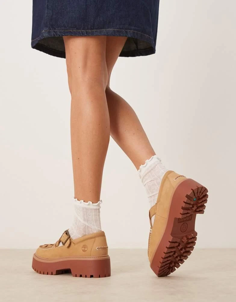 Timberland Timberland Stone Street Mary Jane platform shoes in beige nubuck 4