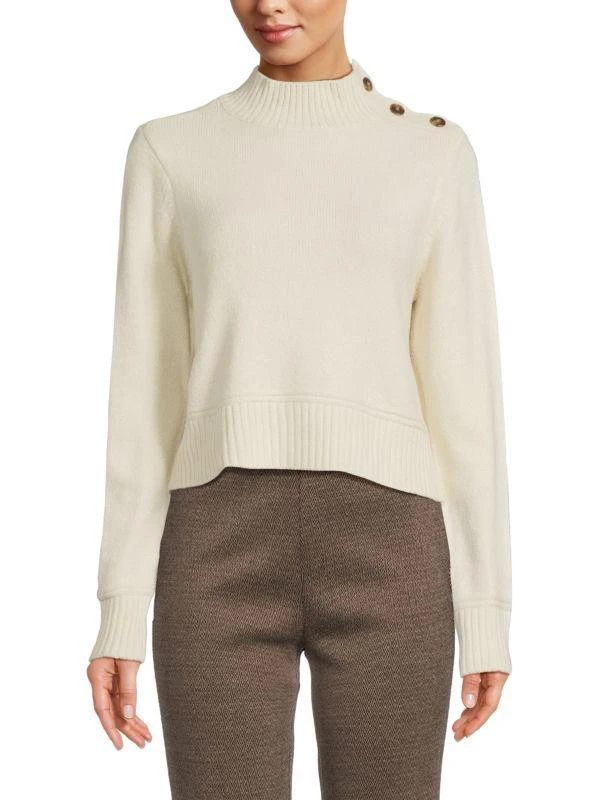 Saks Fifth Avenue Highneck Cropped Sweater 1