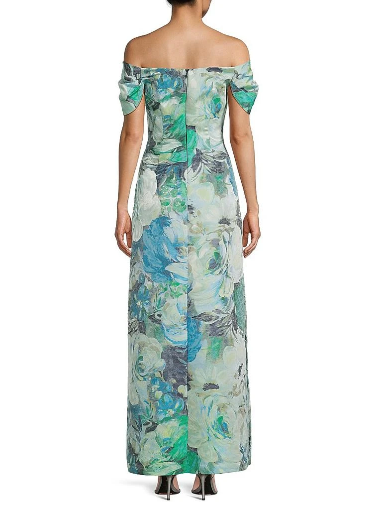 Aidan Mattox Floral Jacquard Gown 5