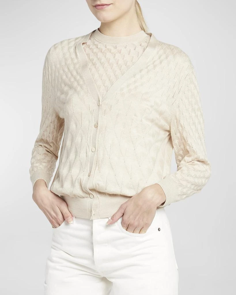 Loro Piana Takao Cashmere Open-Knit Crewneck 6