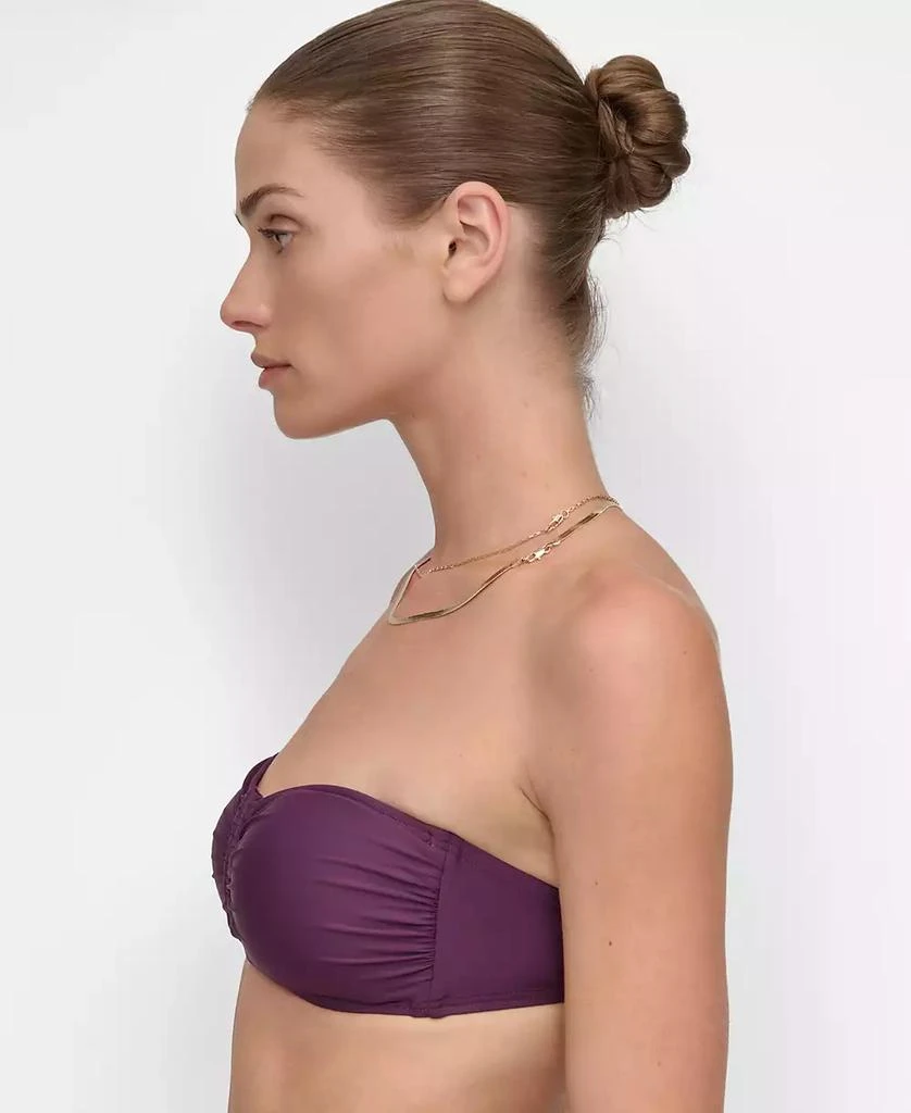 DKNY Women's Shirred U-Wire Bandeau Bikini Top 4