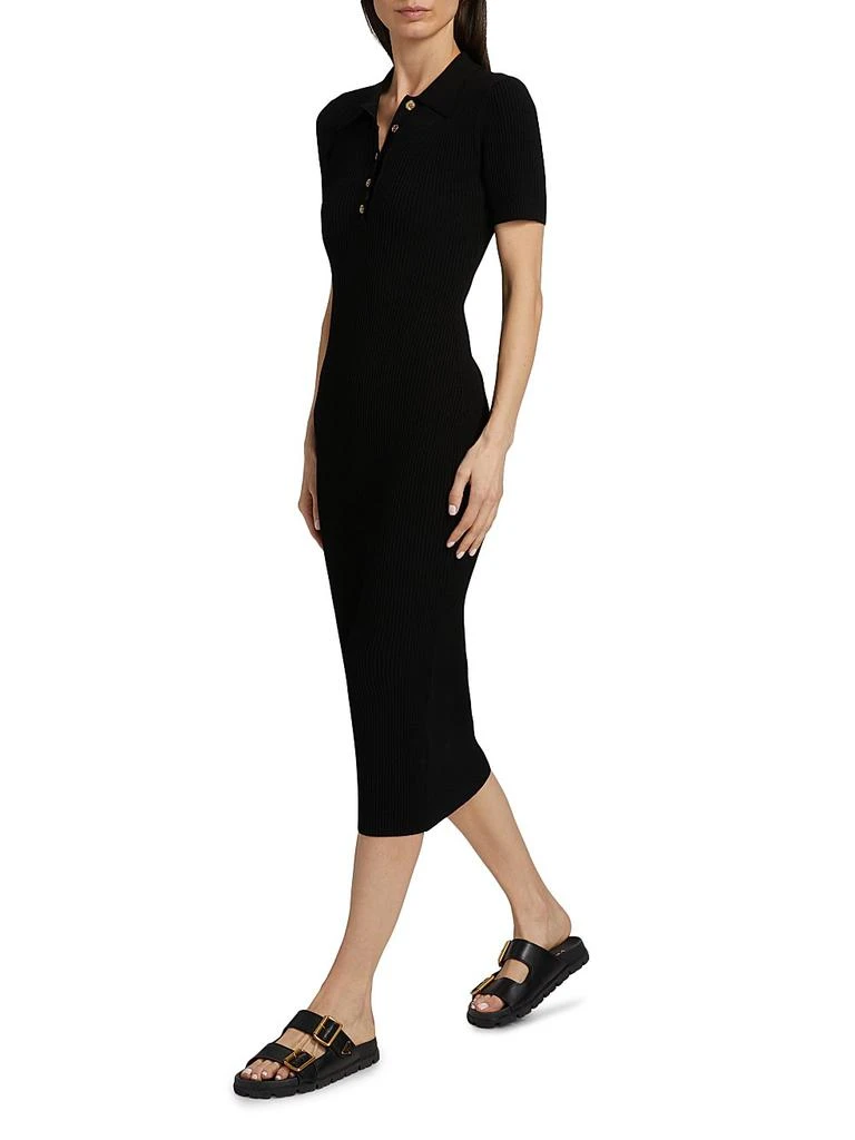 zara black and white knit dress Zara Black Rib Knit Ruffle Mock Neck Half Sleeve Mini Shift Sweater Dr –  Brie