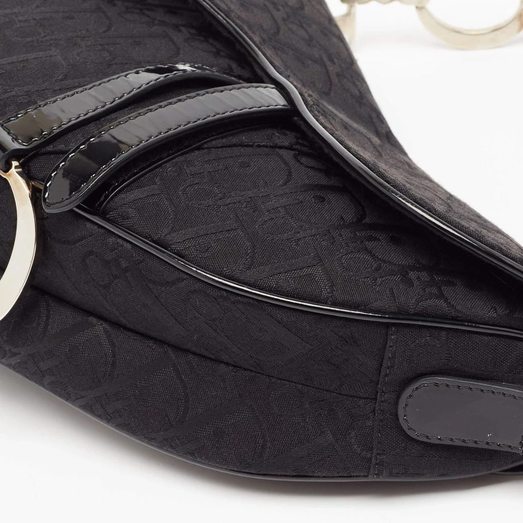Dior Dior Black Oblique Canvas and Patent Leather XS Saddle Bag 14