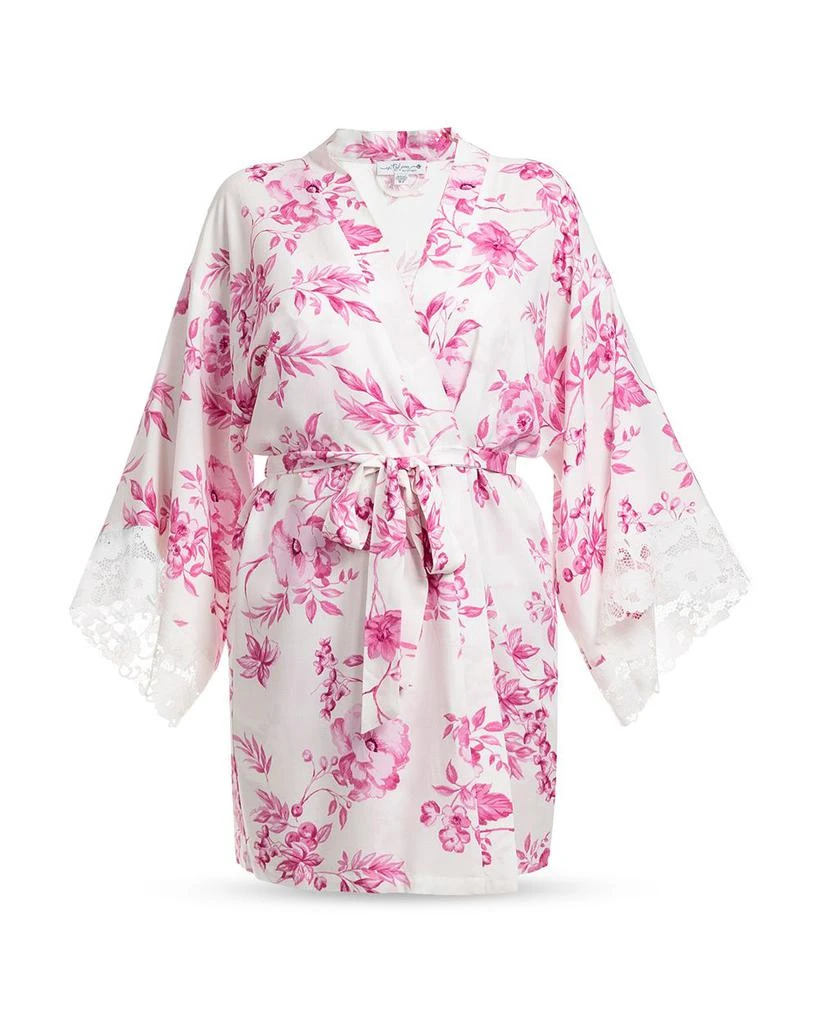 In Bloom Floral Lace Cuff Challis Wrap Robe 3