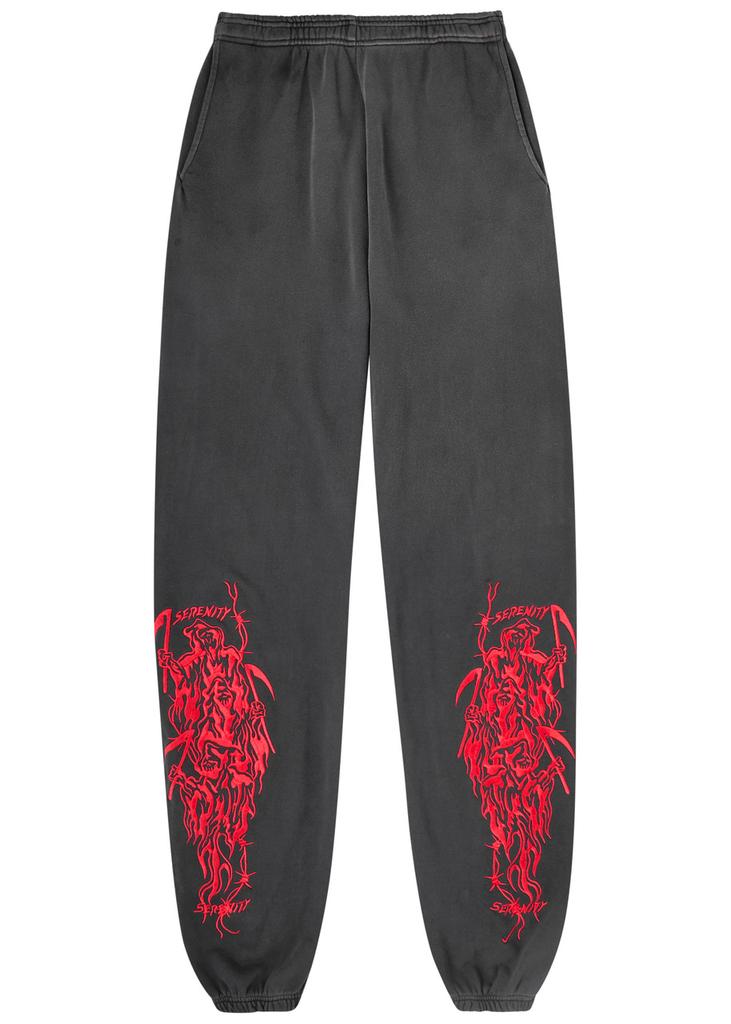 Warren Lotas Serenity Reaper embroidered cotton sweatpants