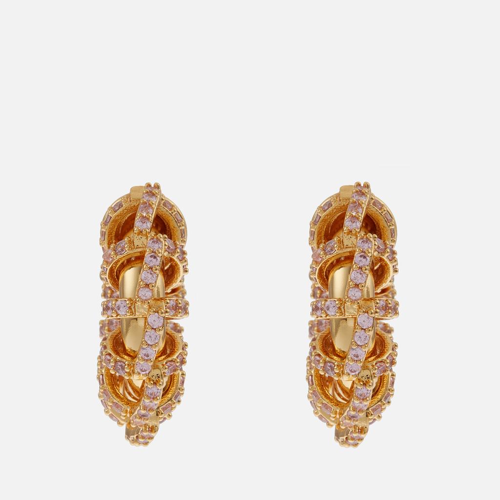 Crystal Haze Crystal Haze Caterpillar Gold-Plated Hoop Earrings