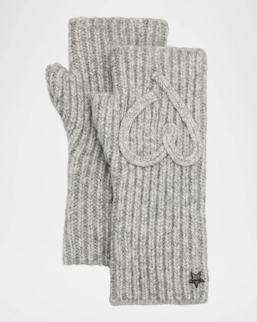 Jocelyn The Red Embroidered Love Fingerless Gloves