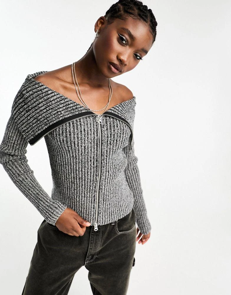 Dita Chenille Off Shoulder Knit Sweater