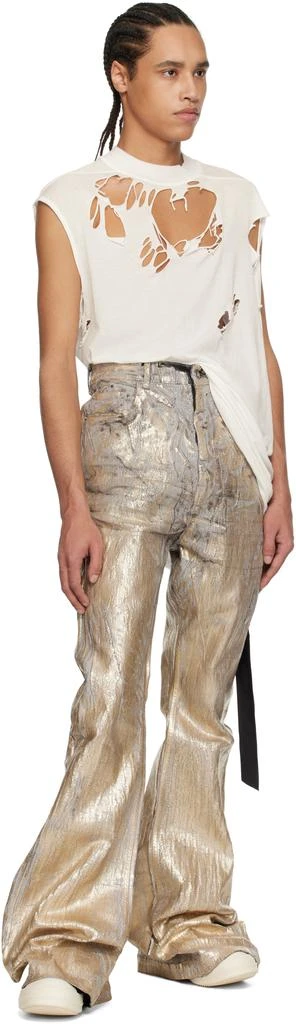 Rick Owens Gold Hollywood Bolan Bootcut Jeans 5