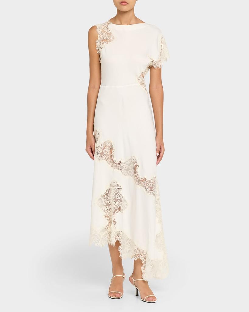 A.L.C. Alessia Satin and Lace Maxi Dress