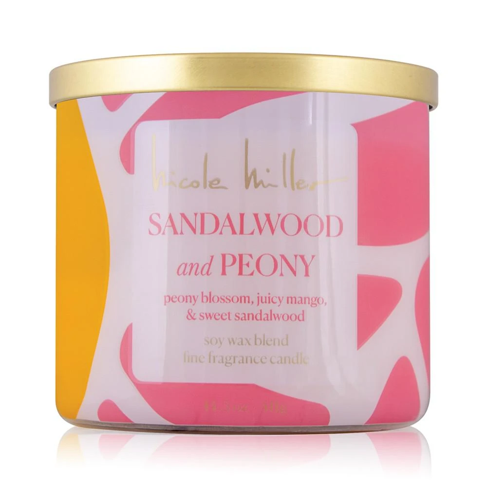 Nicole Miller Sandalwood & Peony Candle, 14.5 oz. 1